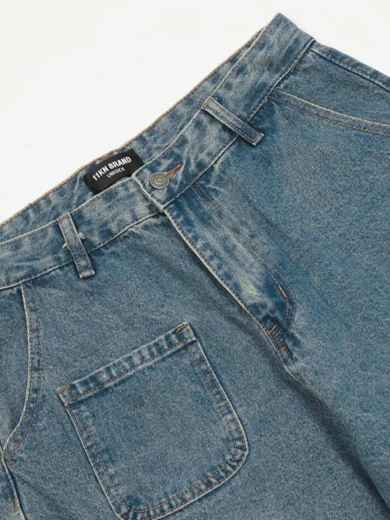 Men's Washed Multi-Pocket Cargo Jeans