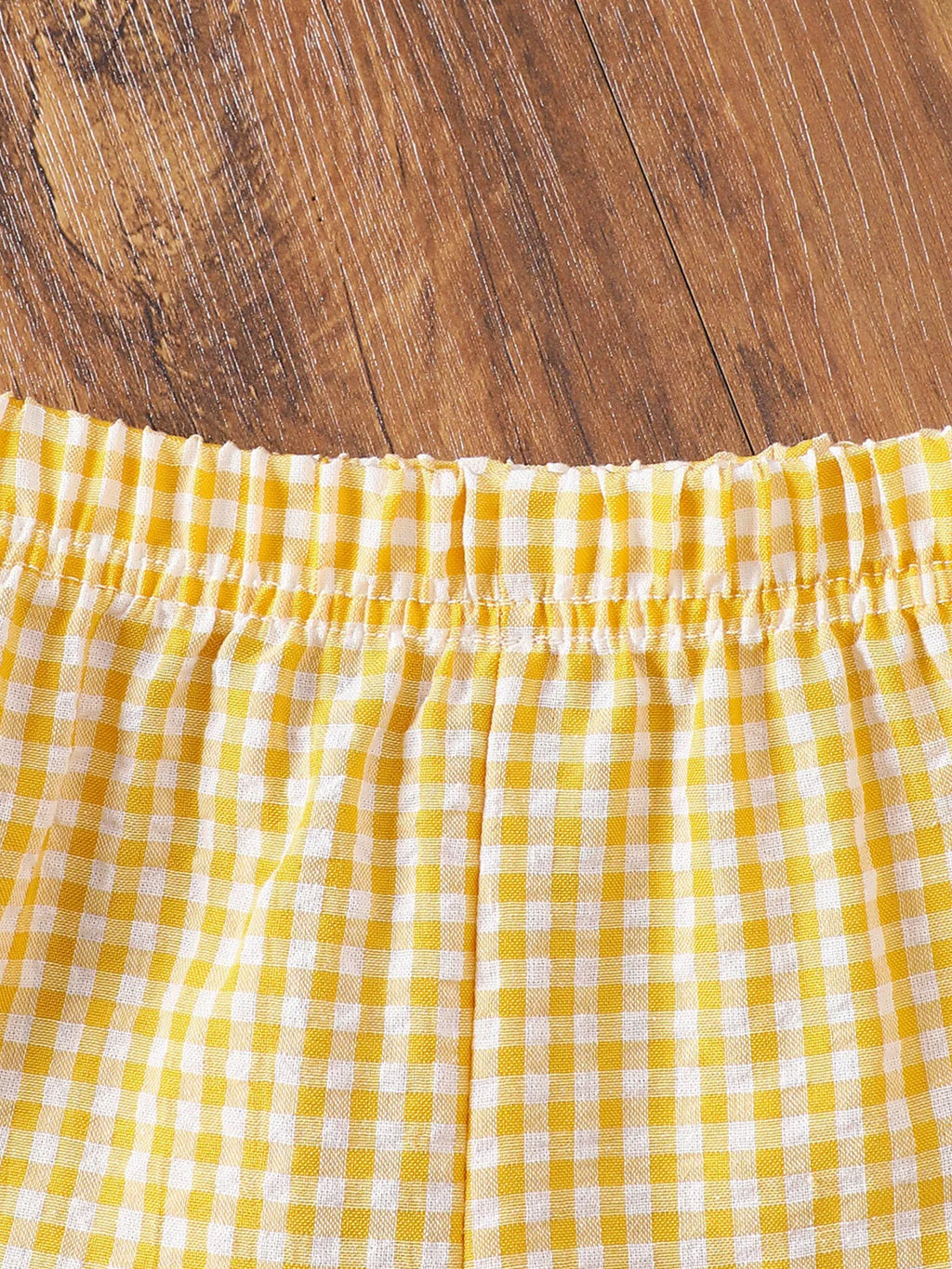 Children's Gingham Ruffle Trim Sleeveless Top & Pants Set