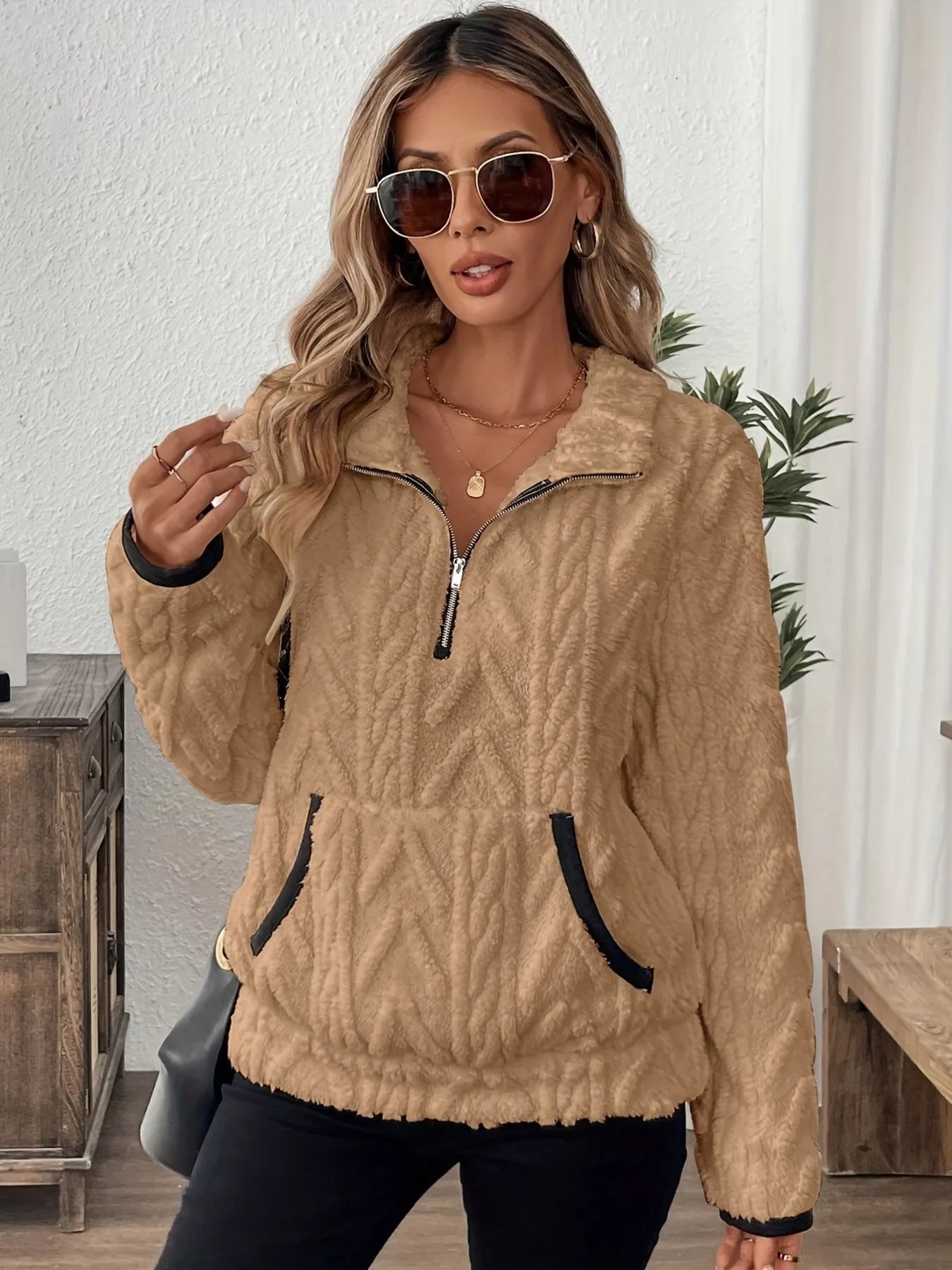 Cozy Sherpa Half Zip Sweatshirt