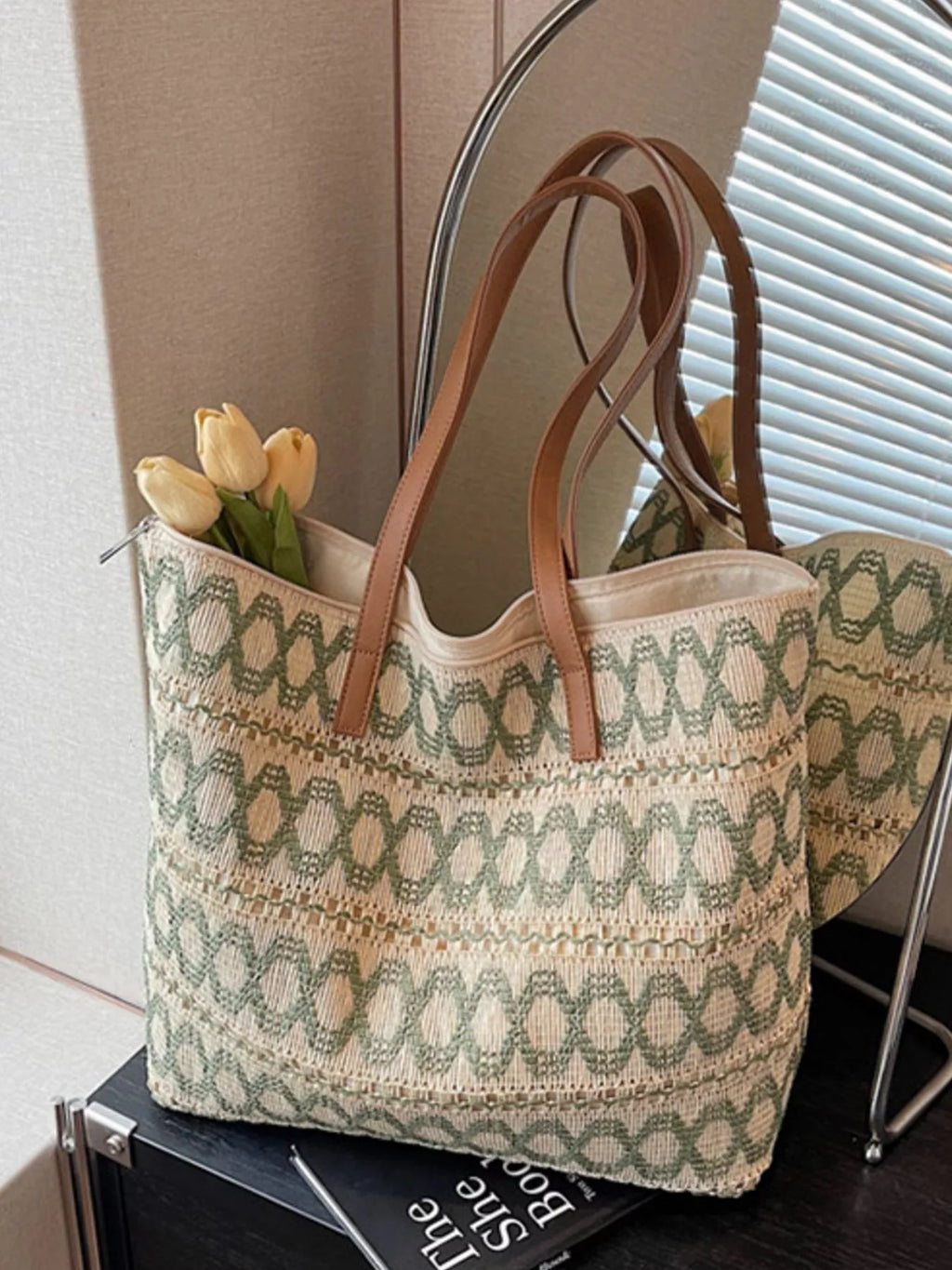 Woven Pattern Shoulder Bag