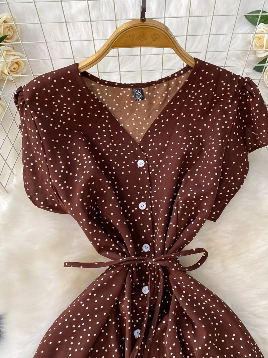 Polka Dot Button-Down Dress