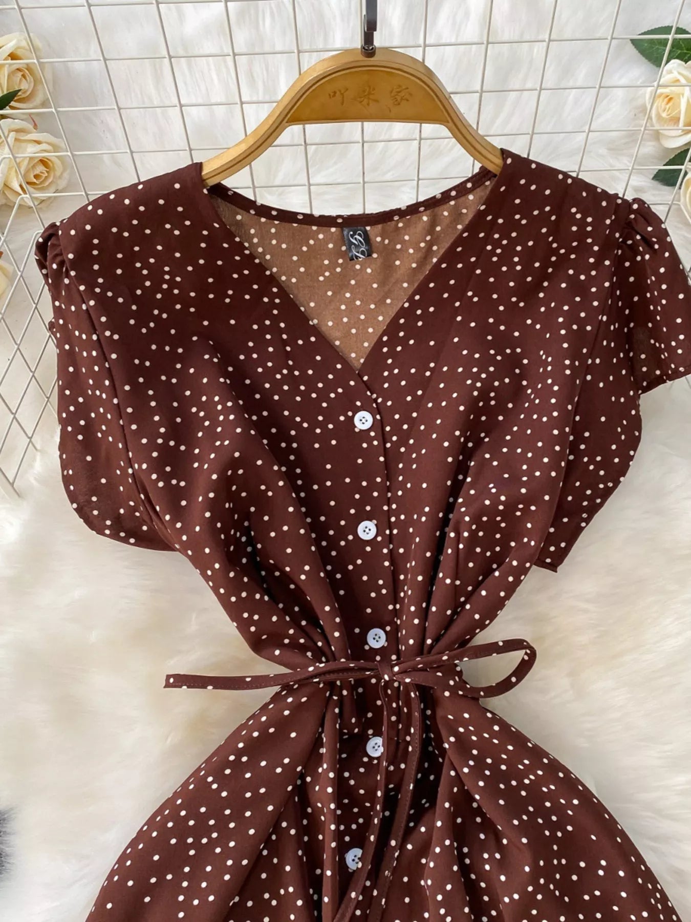 Polka Dot Button-Down Dress