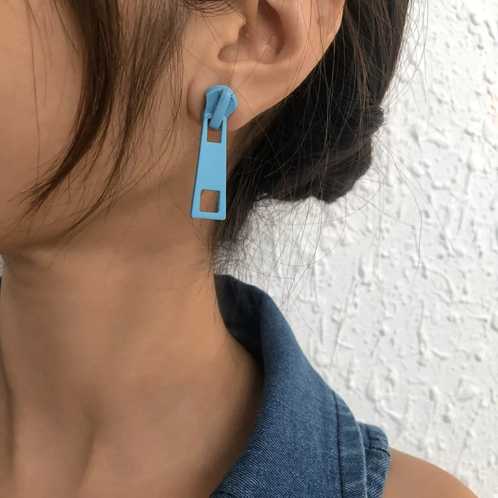 Colorful Zipper Drop Earrings