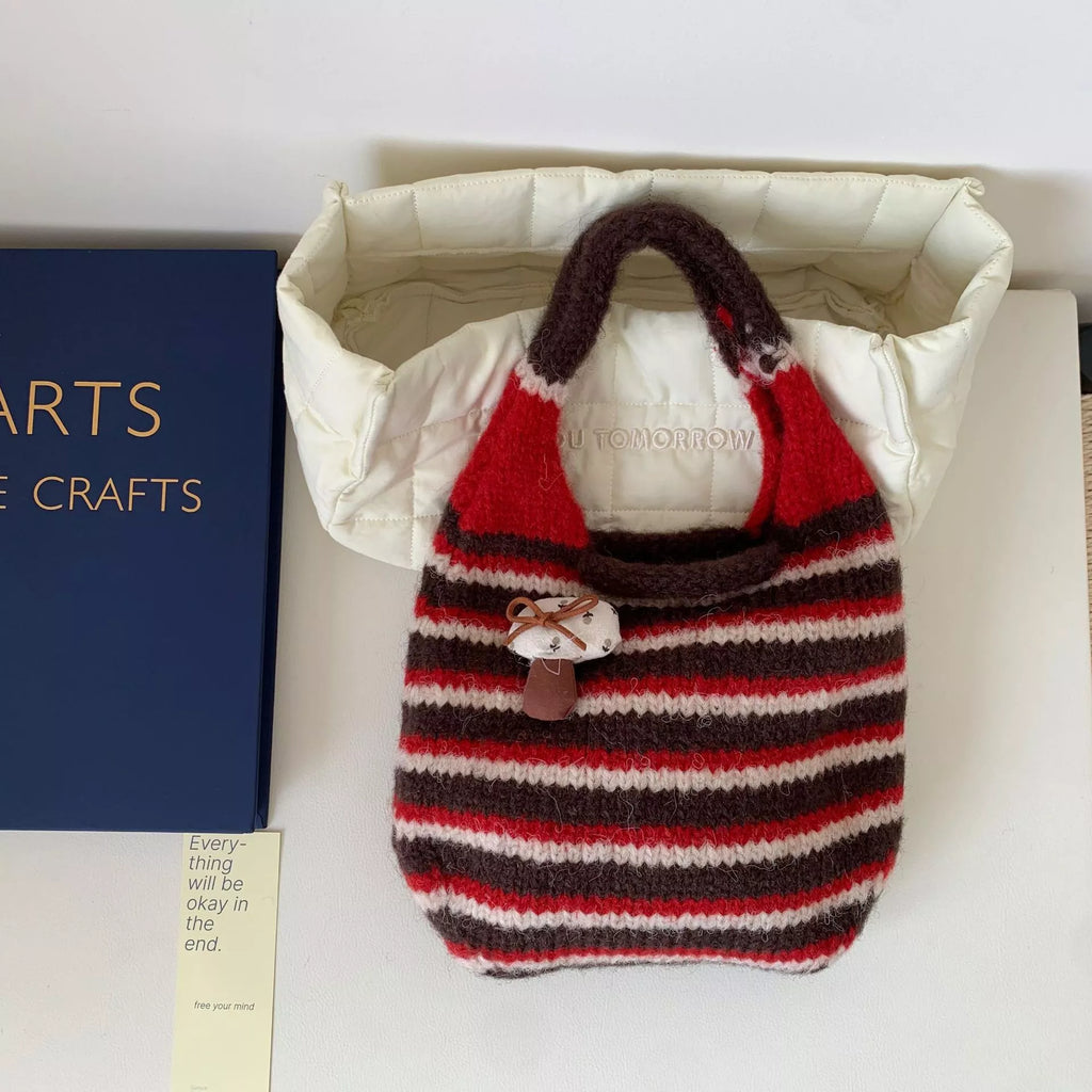 Knitted Striped Handbag