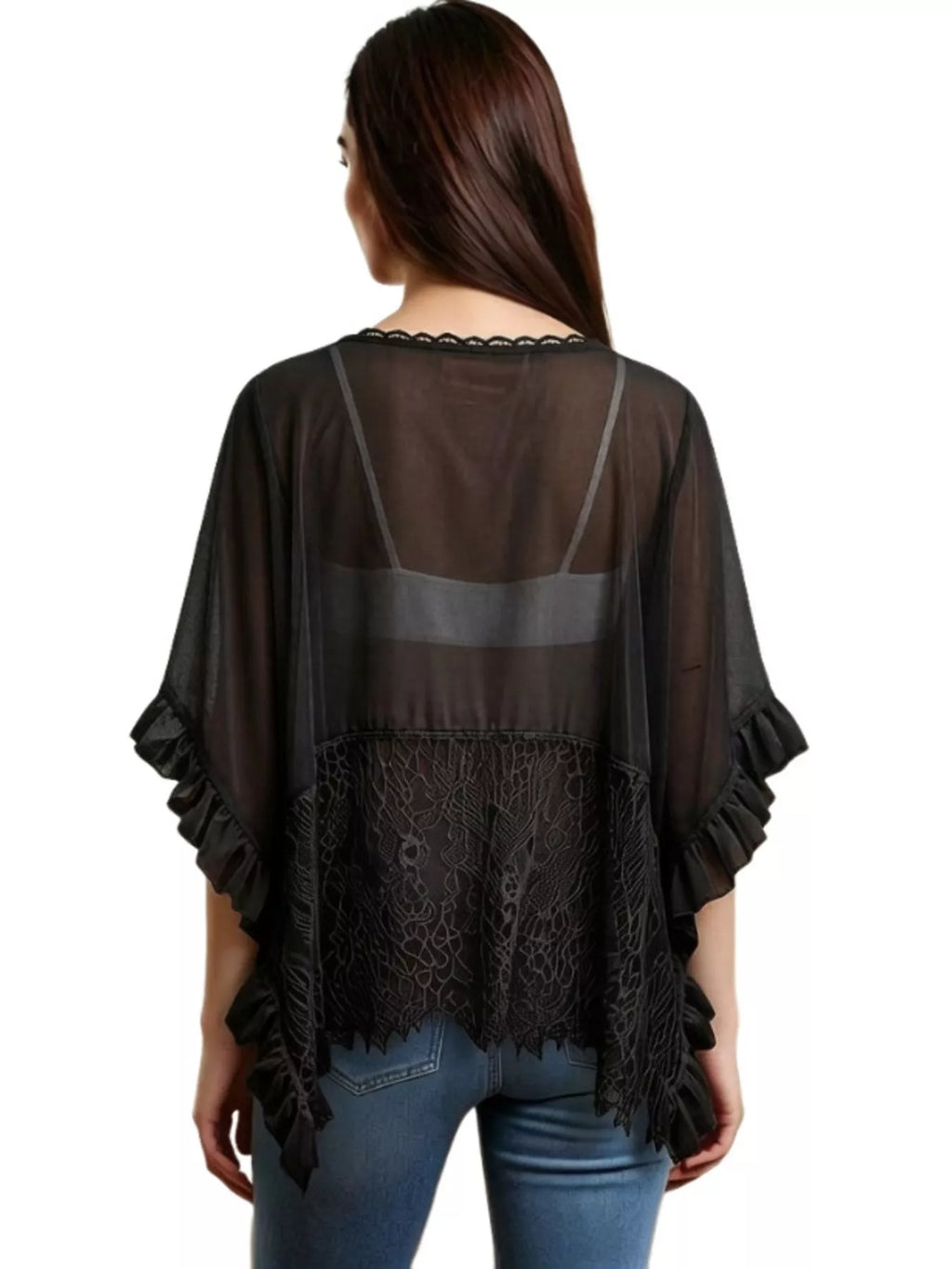 Lace Trim Flowy Cover-Up