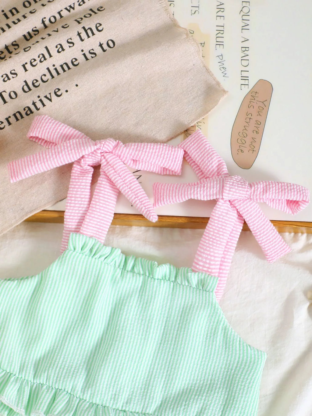 Children's Tie Strap Top & Layered Skirt Set