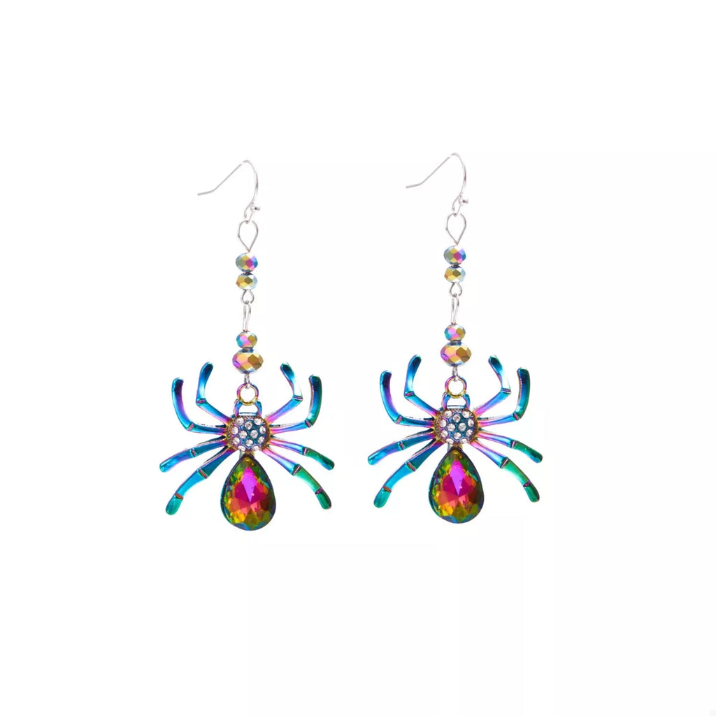 Colorful Spider Drop Earrings