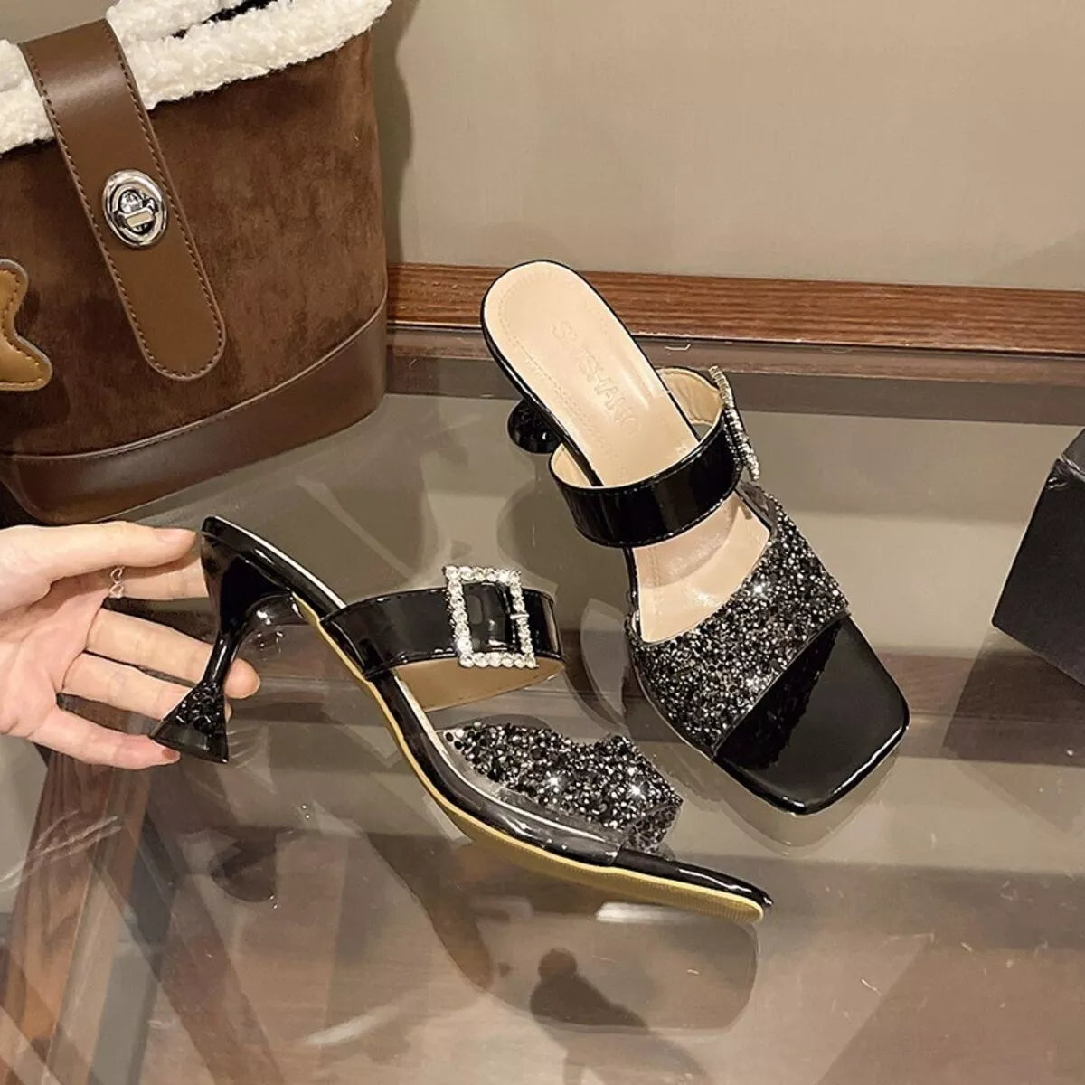 Open Toe Block Heels Sandals