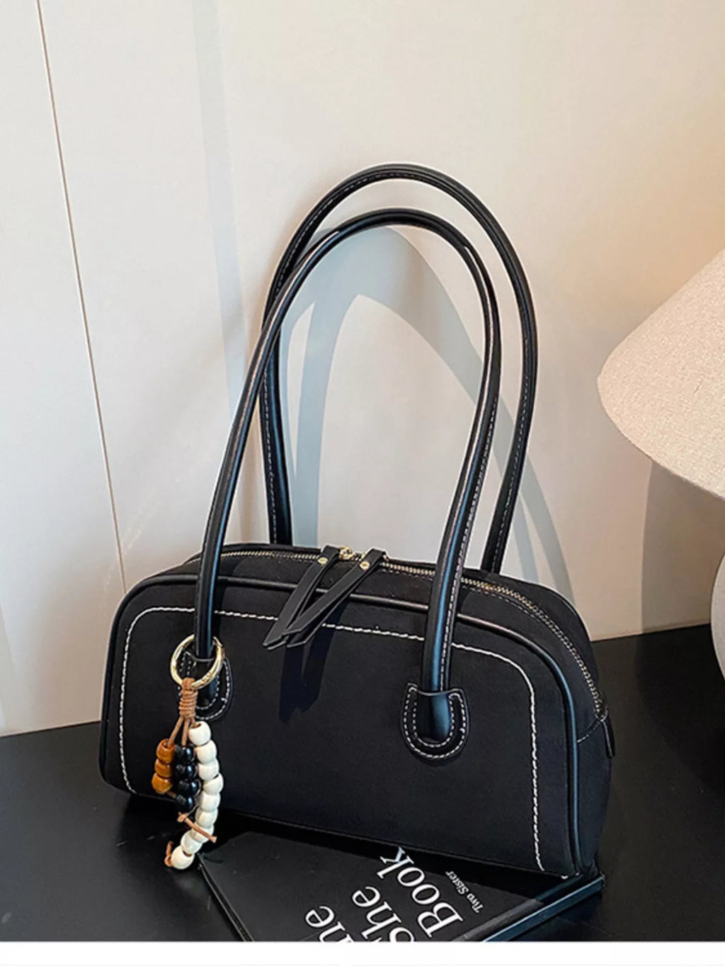 Zipper Closure Shoulder Bag