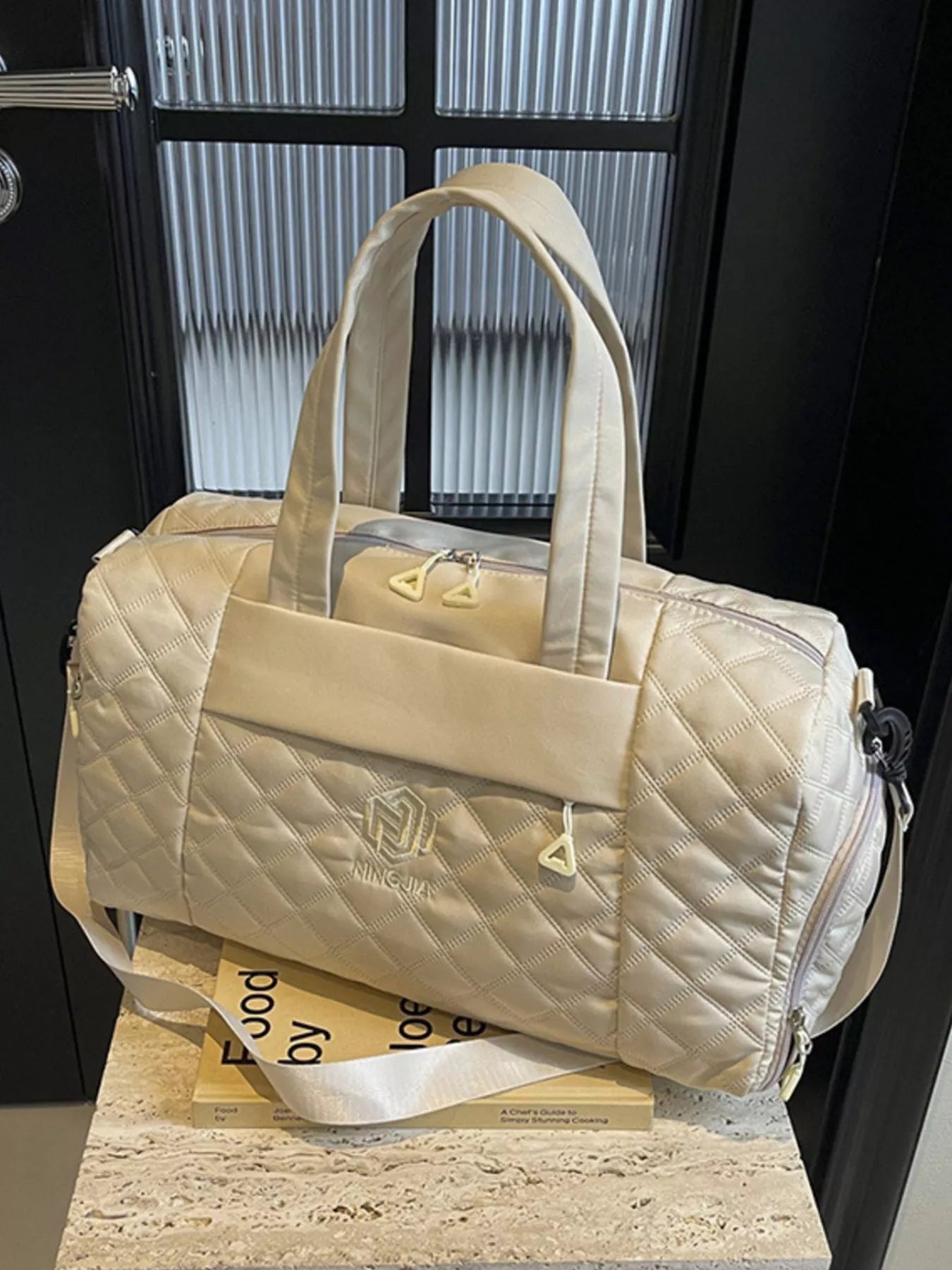 Quilted Duffel Bag with Adjustable Strap