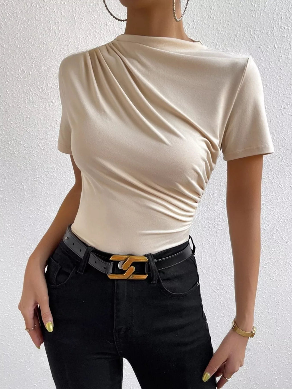Ruched Short Sleeve T-Shirt