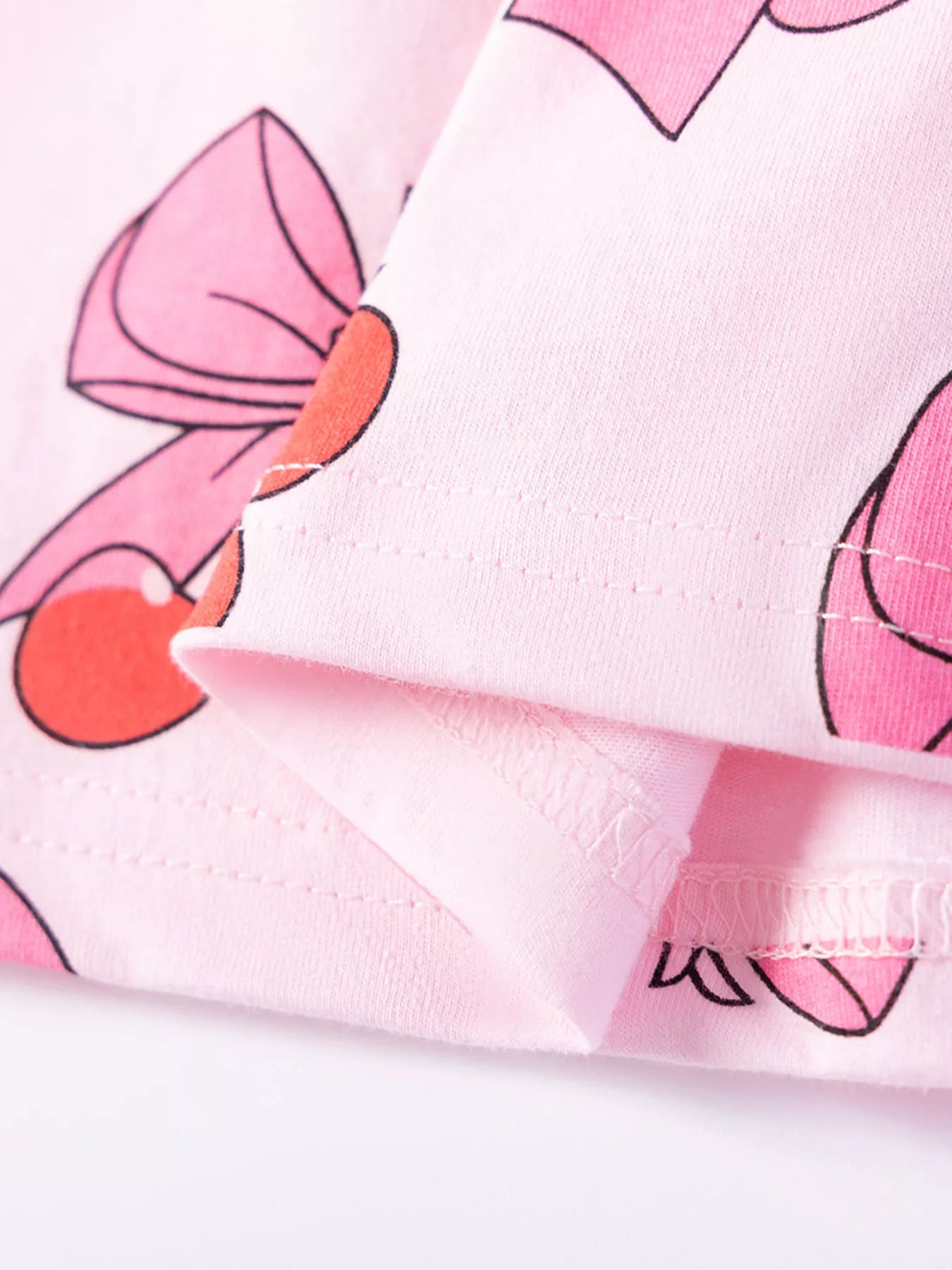 Children's Cherry Bowknot Print Ruffle Hem Dress