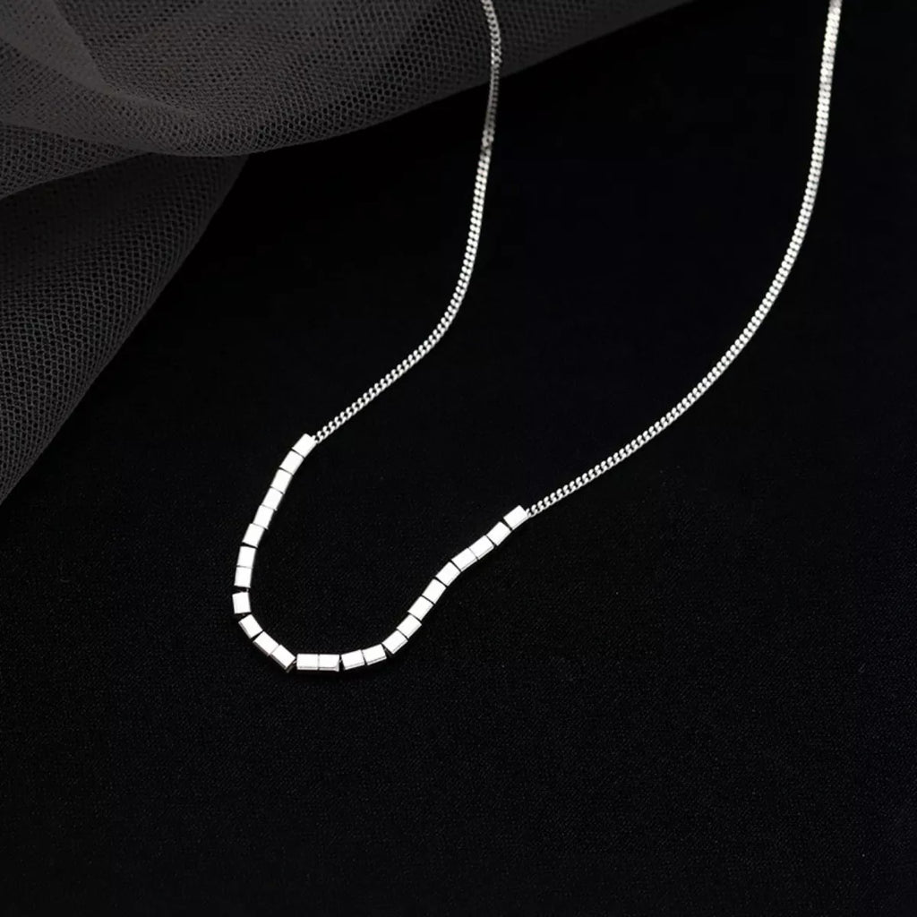 925 Sterling Silver Cube Necklace