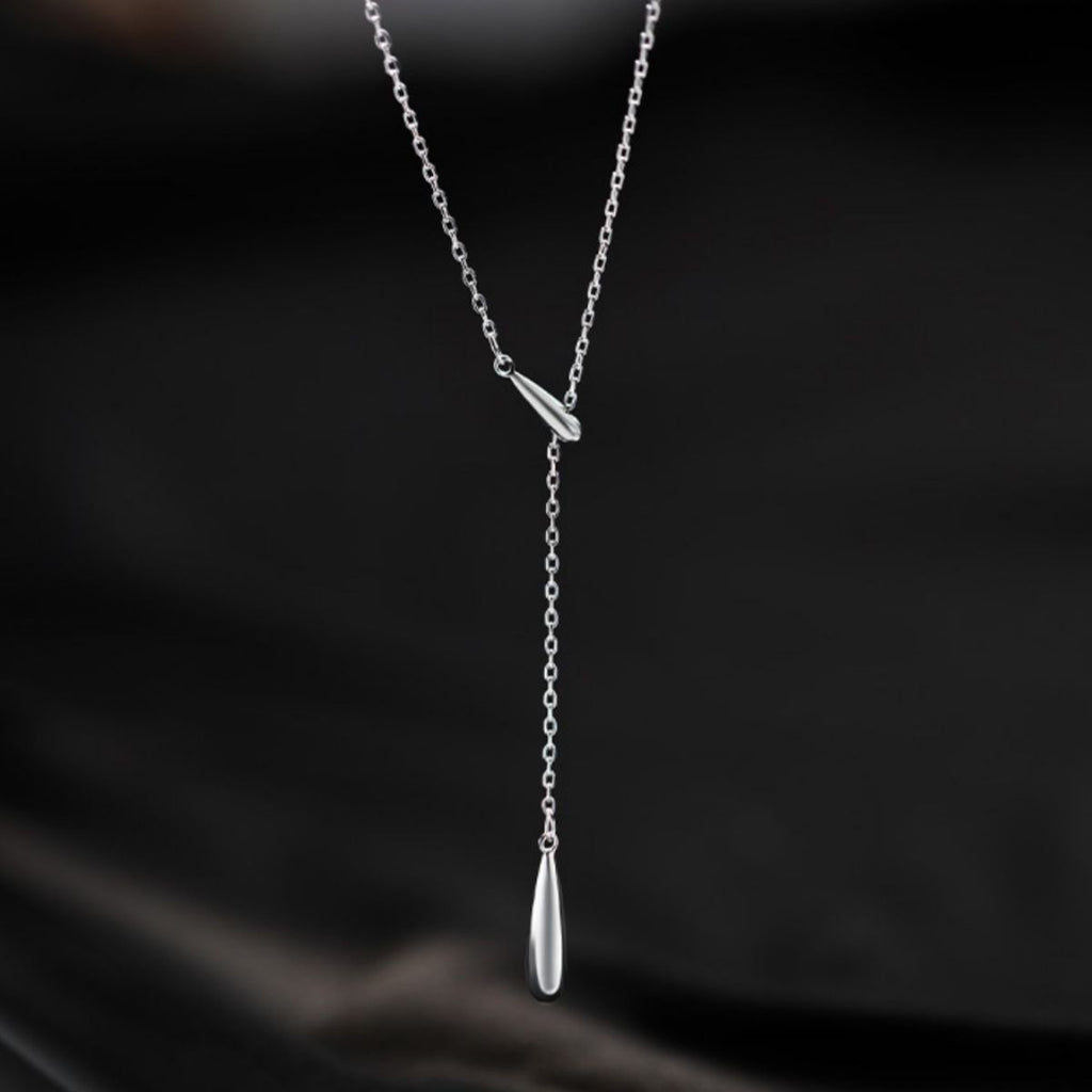 925 Sterling Silver Y-Shaped Pendant Necklace