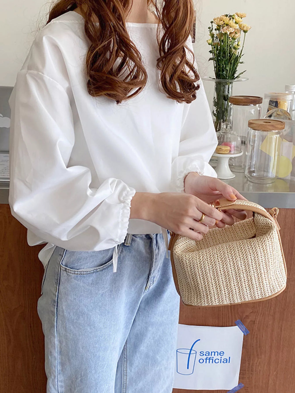 Woven Straw Crossbody Bag