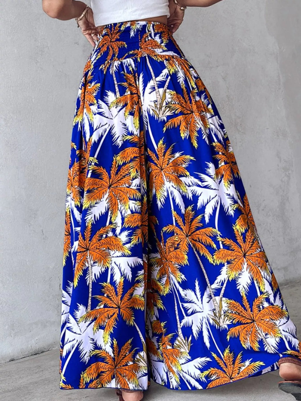 Printed Wide-Leg Pants