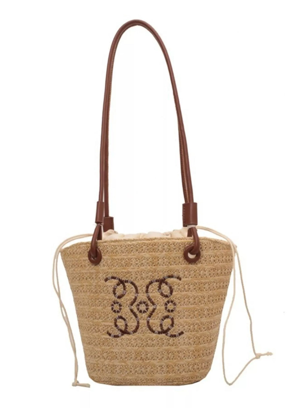 Straw Bucket Shoulder Bag