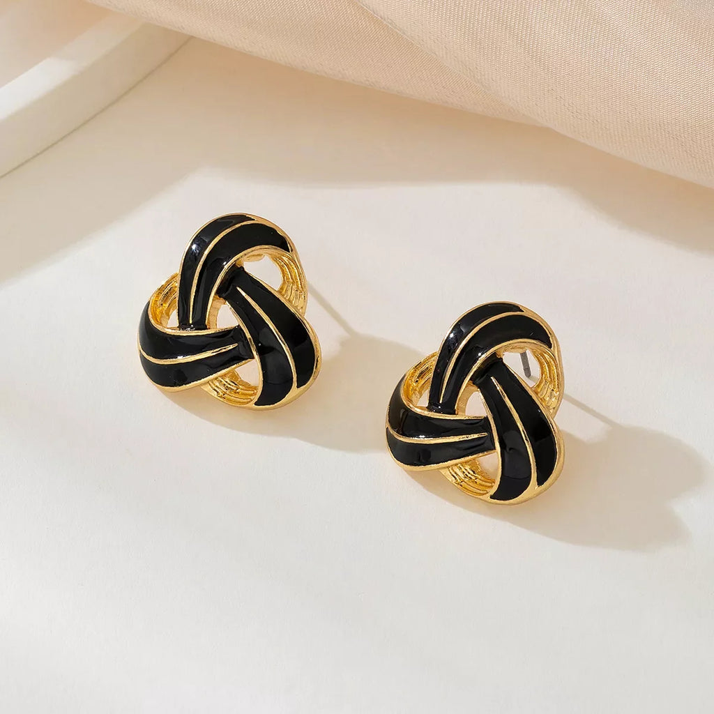 Twisted Knot Geometric Stud Earrings