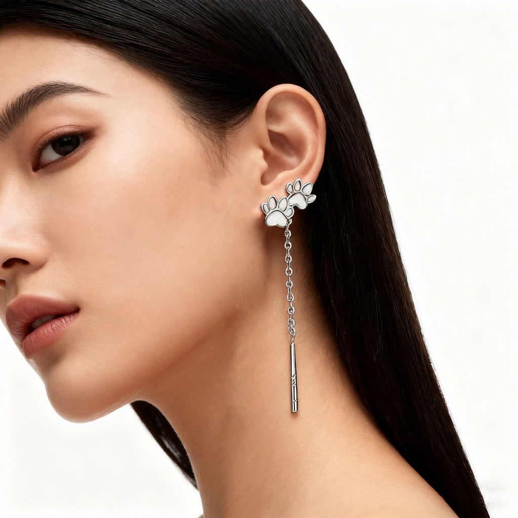 Paw Shaped Drop Earrings