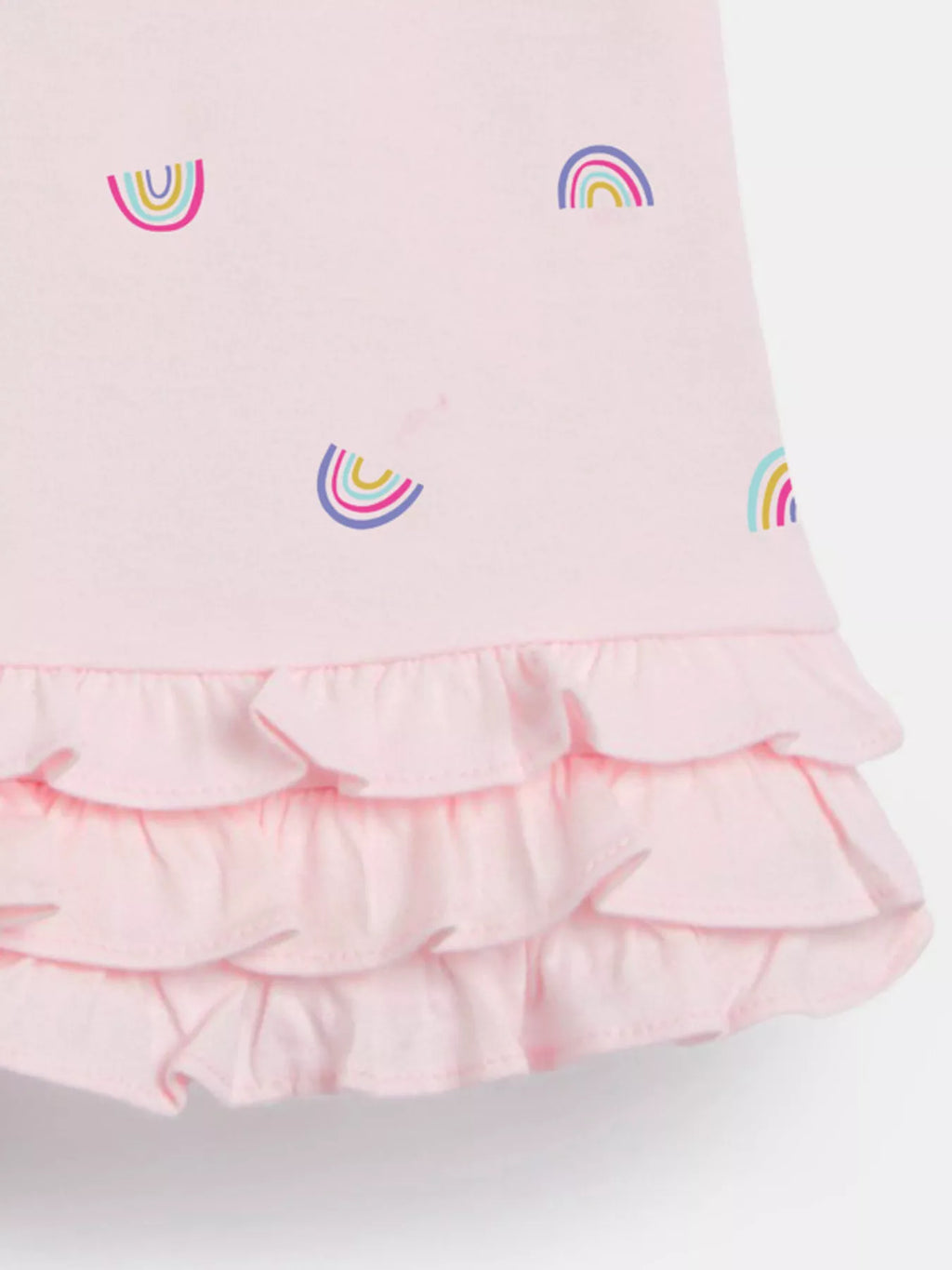 Children's Rainbow Ruffle Hem Polo Dress
