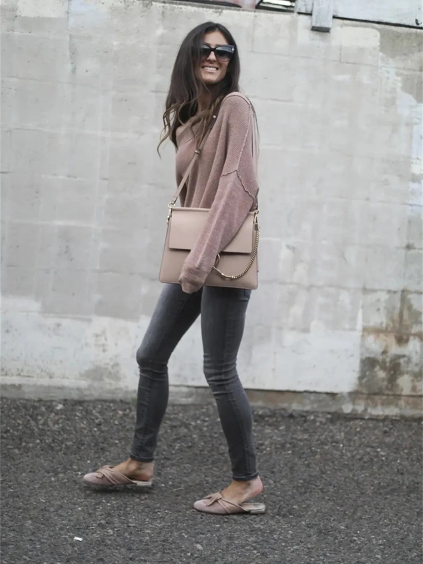 Ribbed Relaxed Fit Long Sleeve Sweater