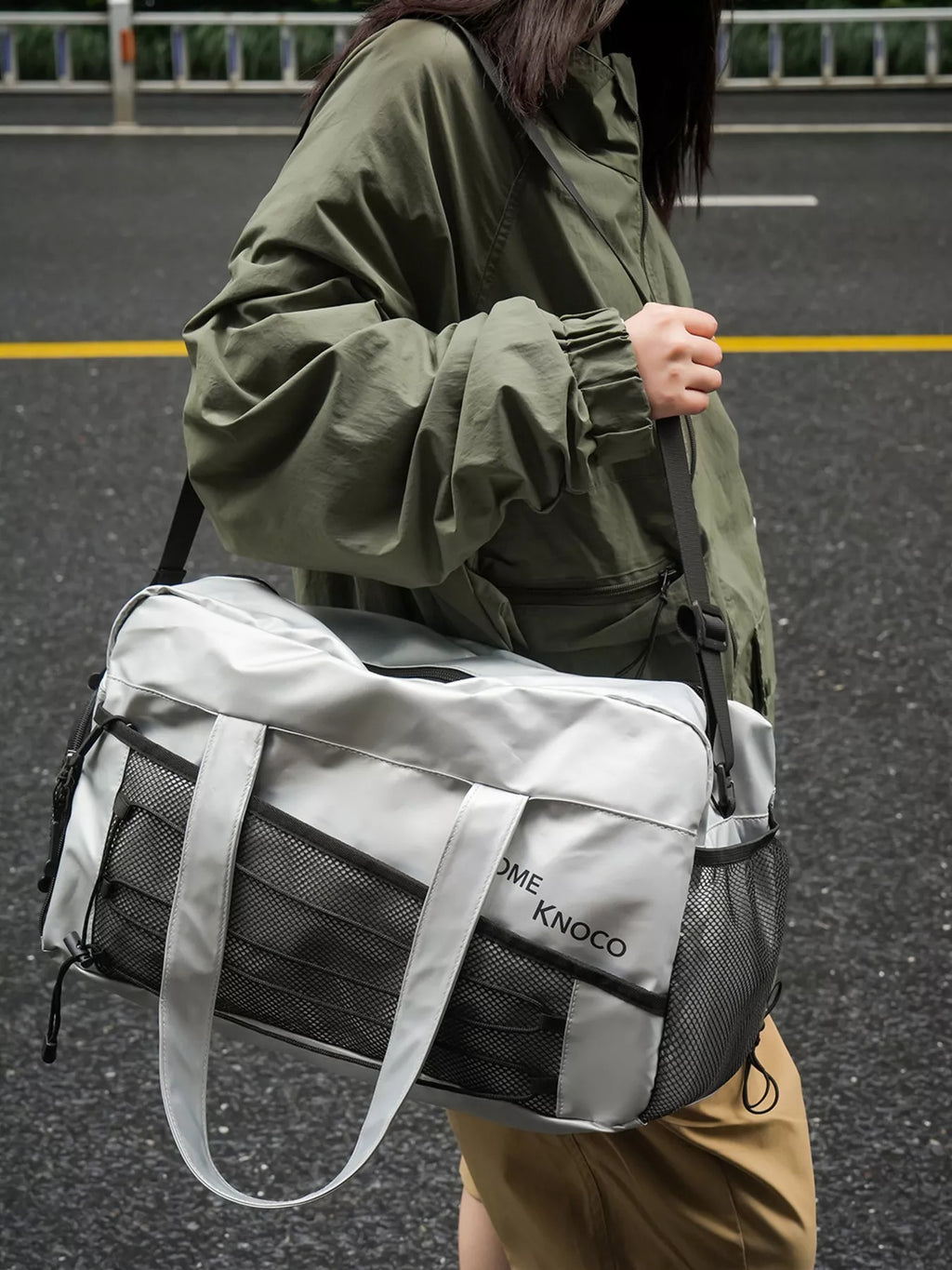Lightweight Duffel Bag with Mesh Pockets
