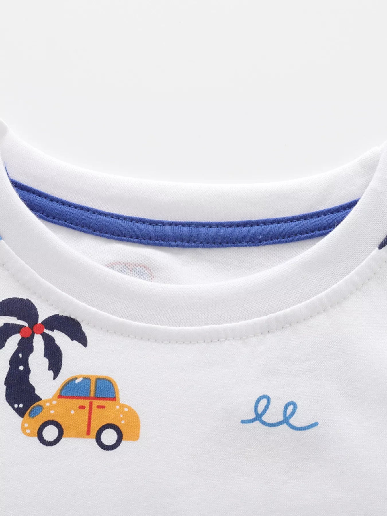 Children's Printed Round Neck Tee and Shorts Set