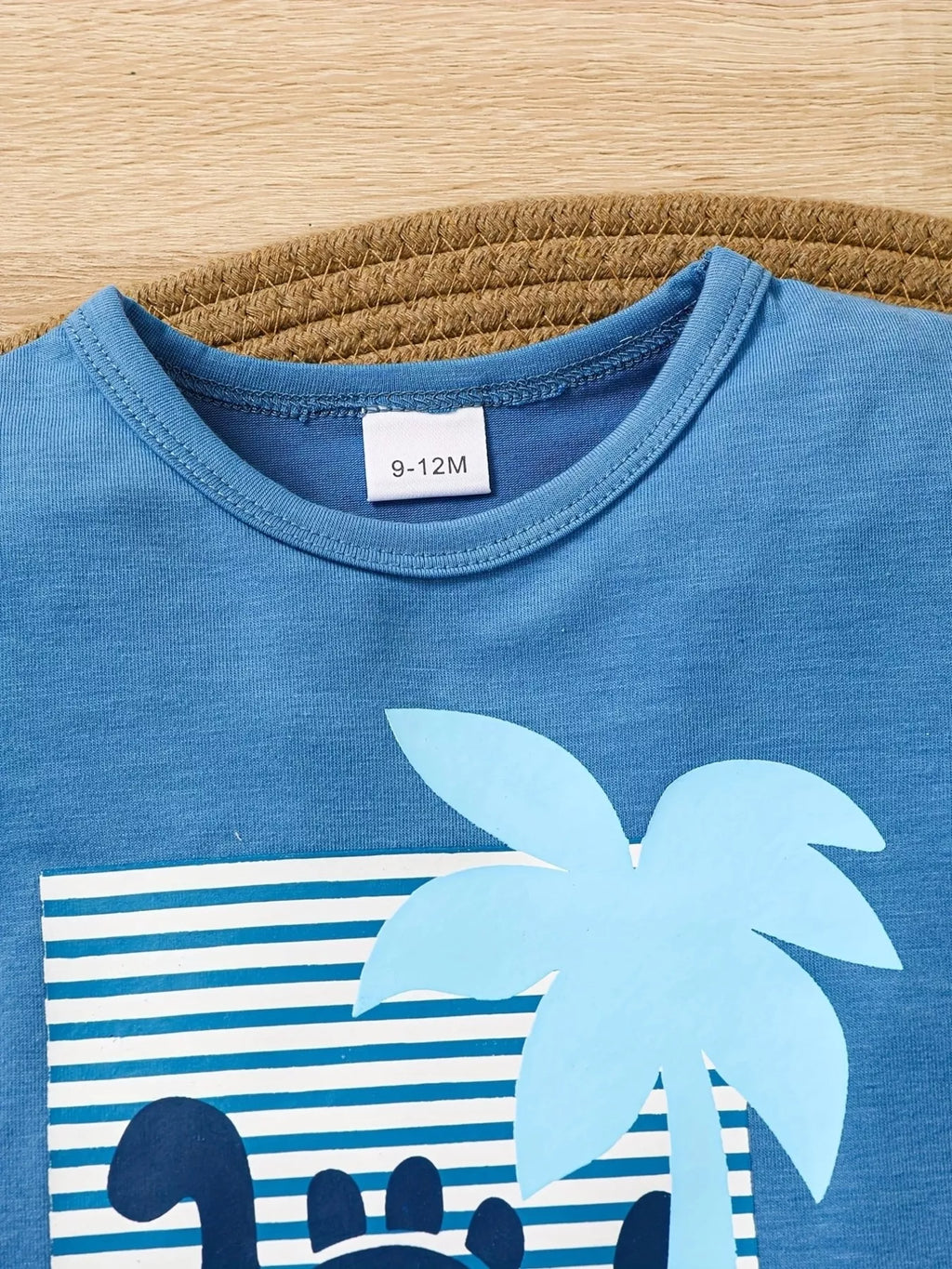 Children's Dinosaur Print Tee & Striped Shorts Set