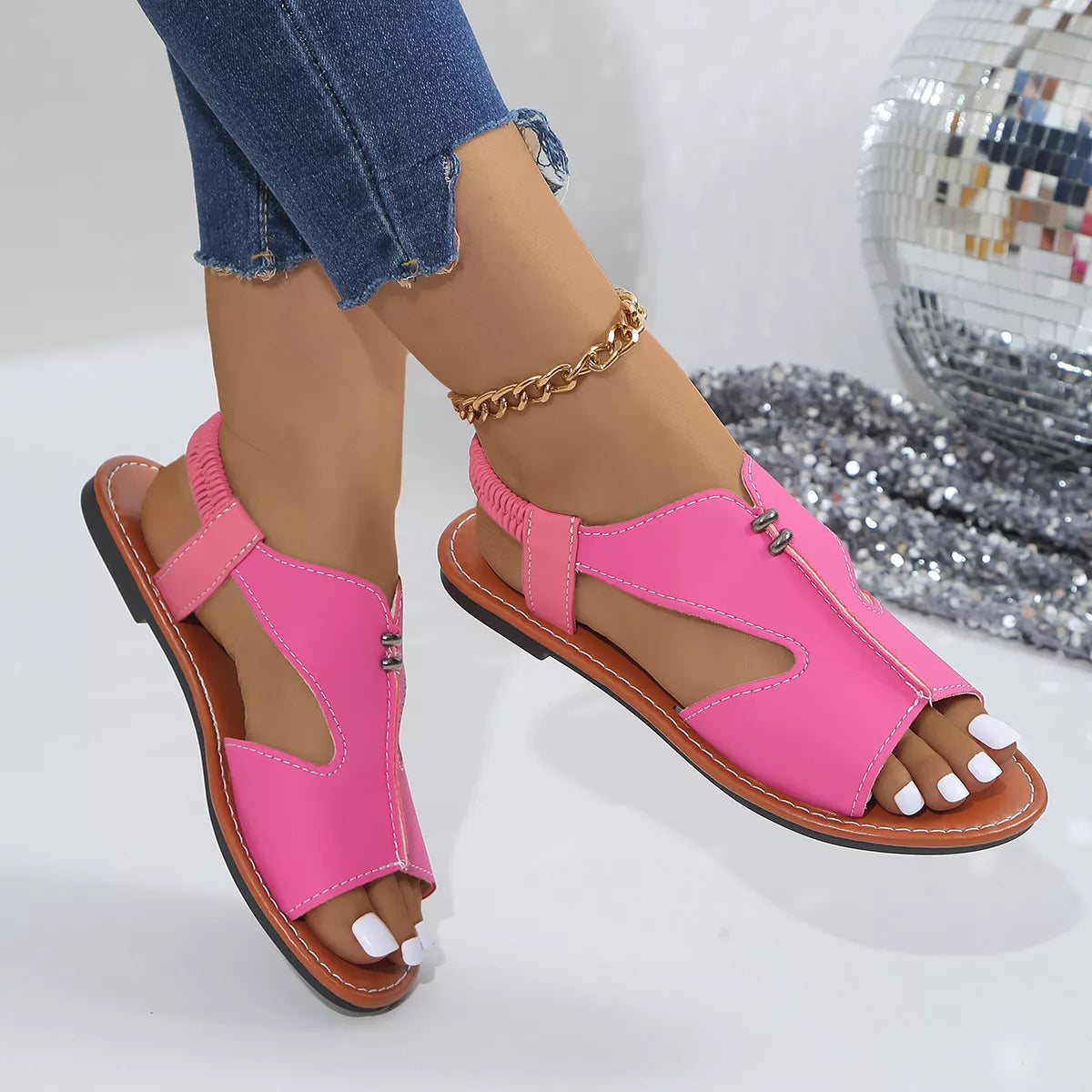 Open Toe Flats Sandals