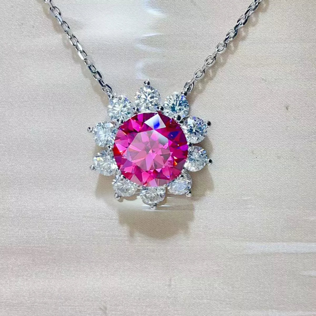 5 Carat Moissanite 925 Sterling Silver Pendant Necklace