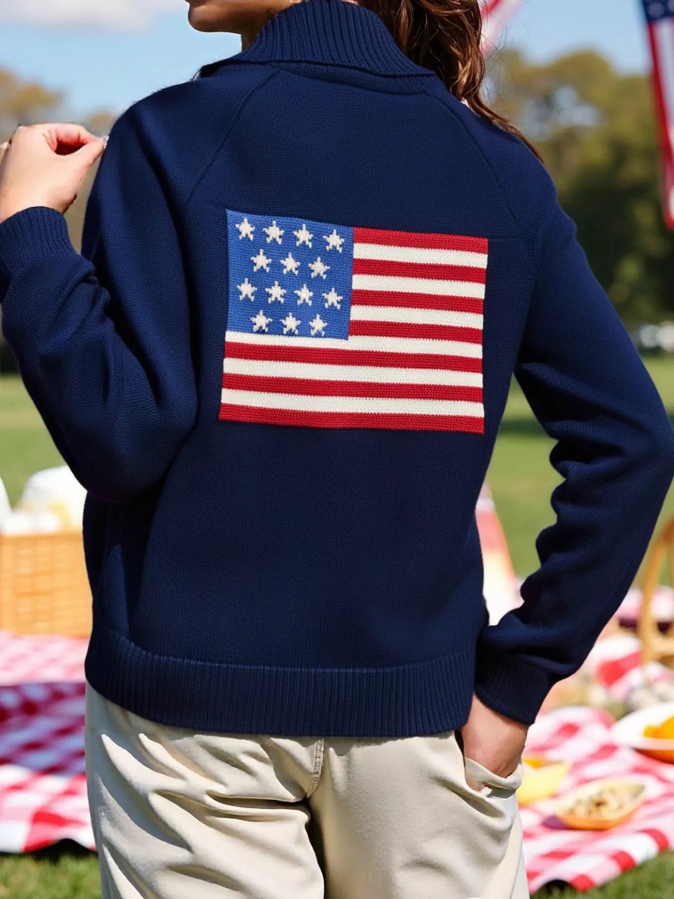 US Flag Button Up Cardigan