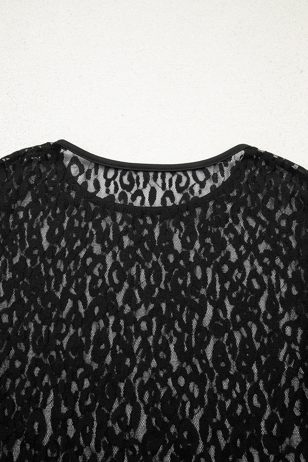 Leopard Sheer Mesh Long Sleeve Top
