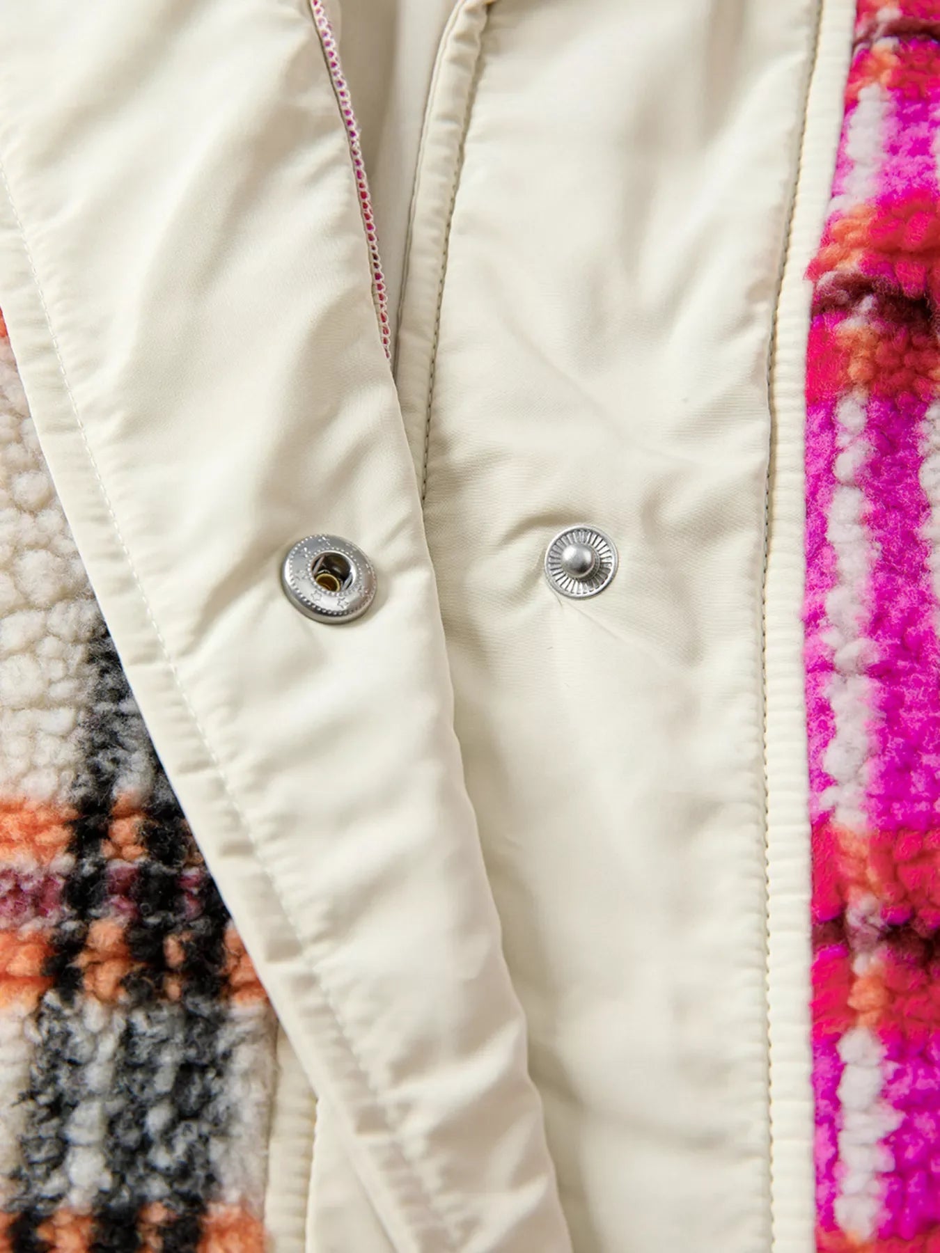 Sherpa Plaid Snap Down Vest Coat