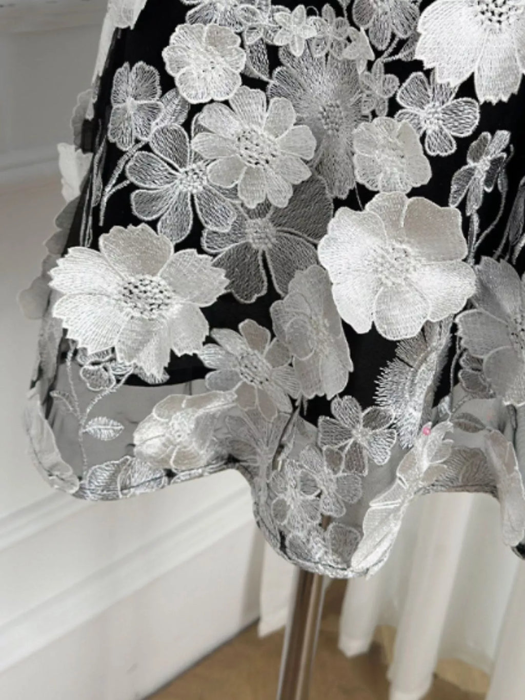 Plus Size Embroidered Floral V-Neck Mini Dress