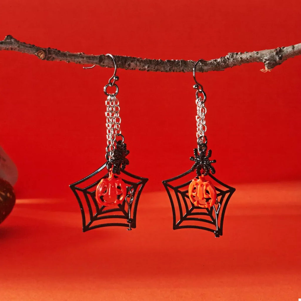 Halloween Spider Web Earrings