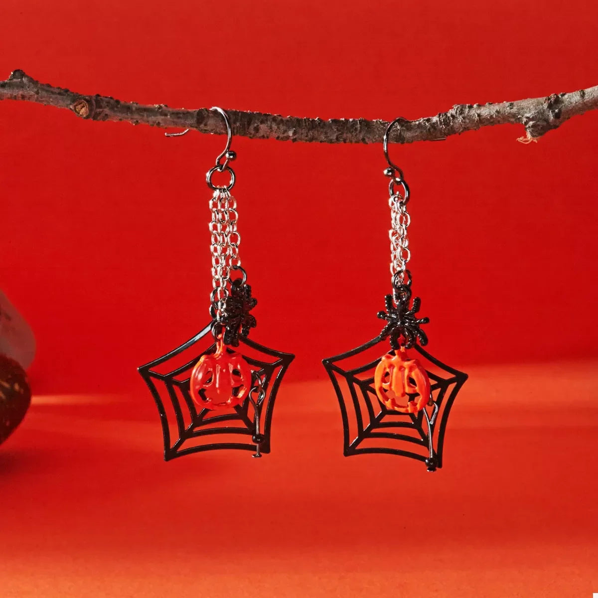 Halloween Spider Web Earrings