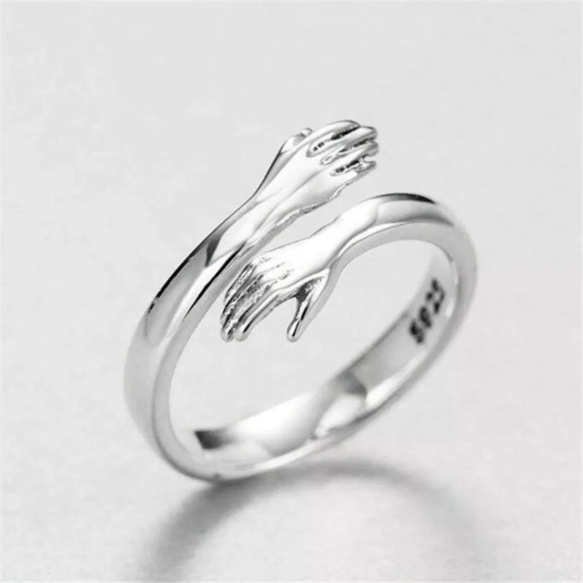 925 Sterling Silver Hug Bypass Ring