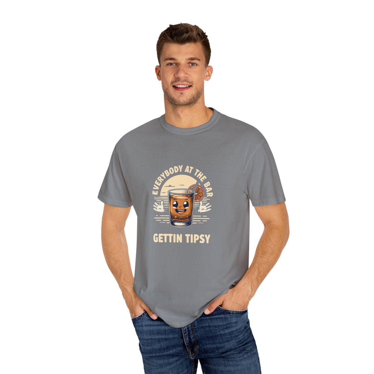 Everybody at the Bar Gettin Tipsy Unisex Garment-Dyed T-Shirt