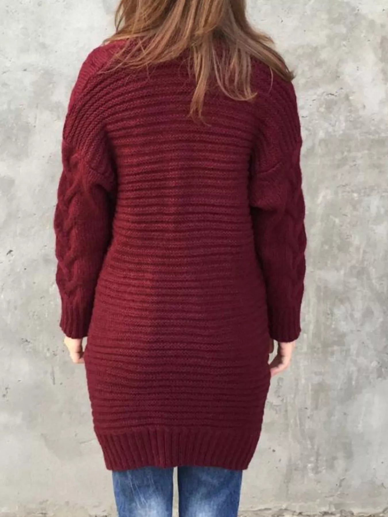Full Size Chunky Knit Open Front Cardigan Plus Size