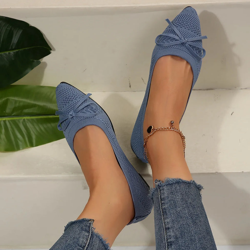 Bow Point Toe Flats Slip-Ons