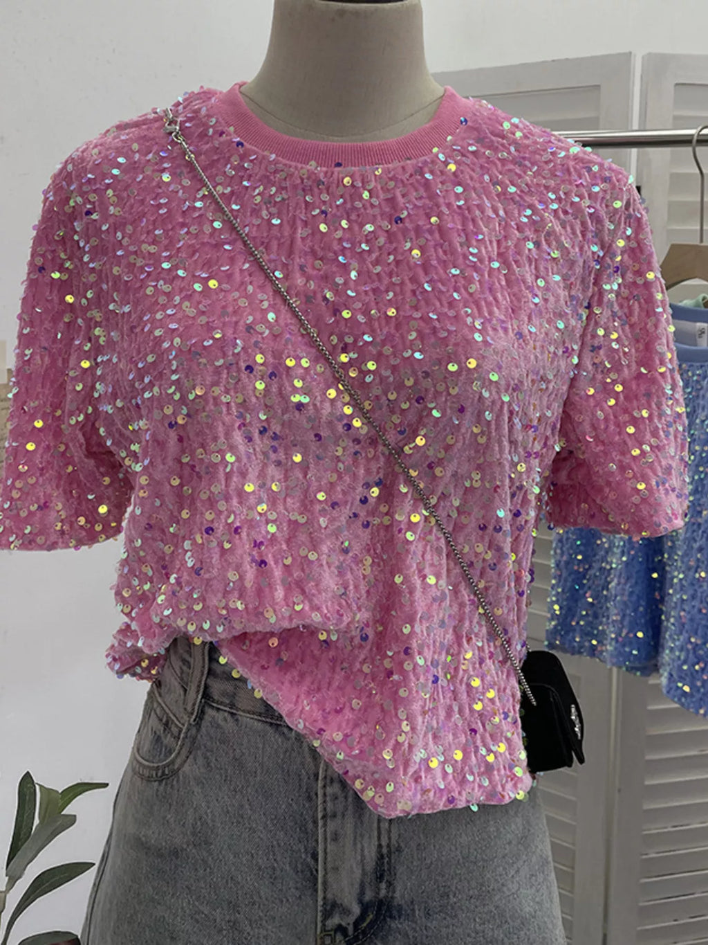 Sequin Short Sleeve T-Shirt