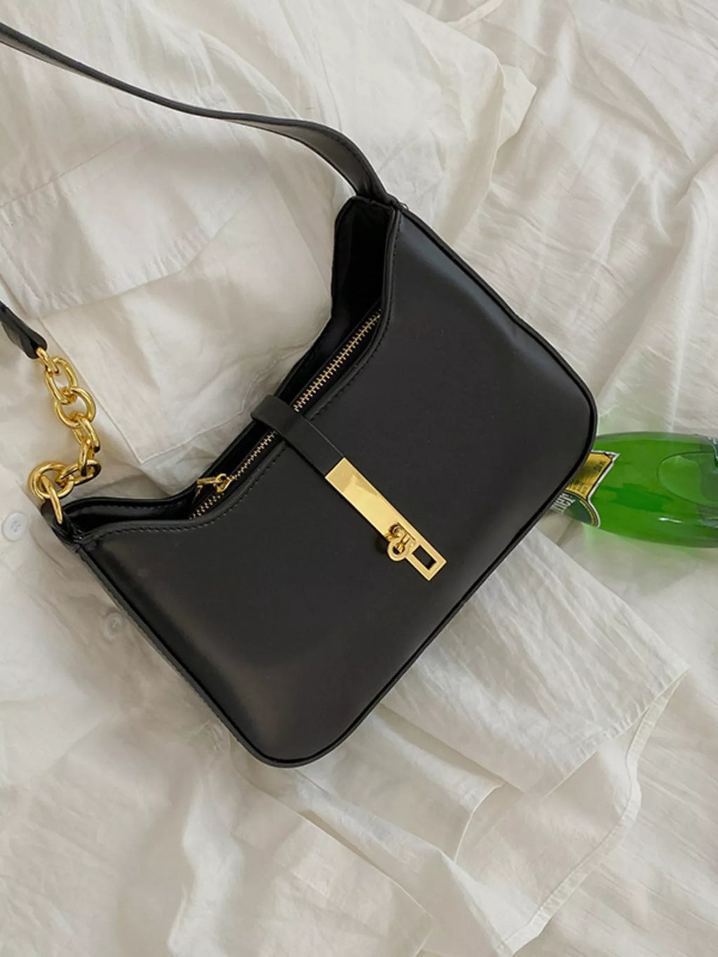 Golden Buckle Shoulder Bag