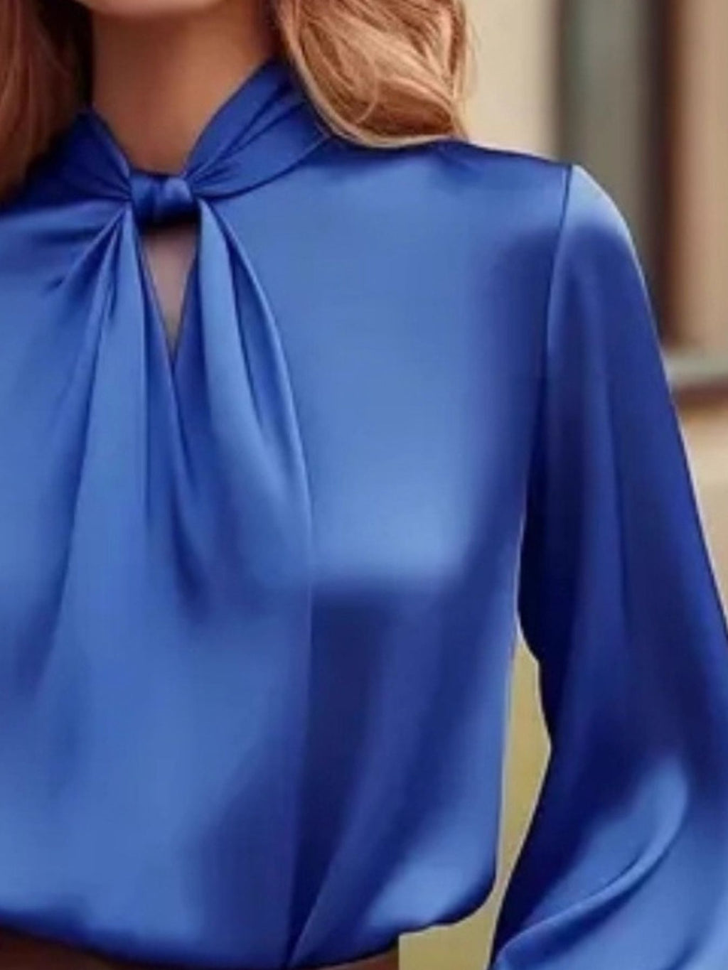 Satin Cutout Front Blouse