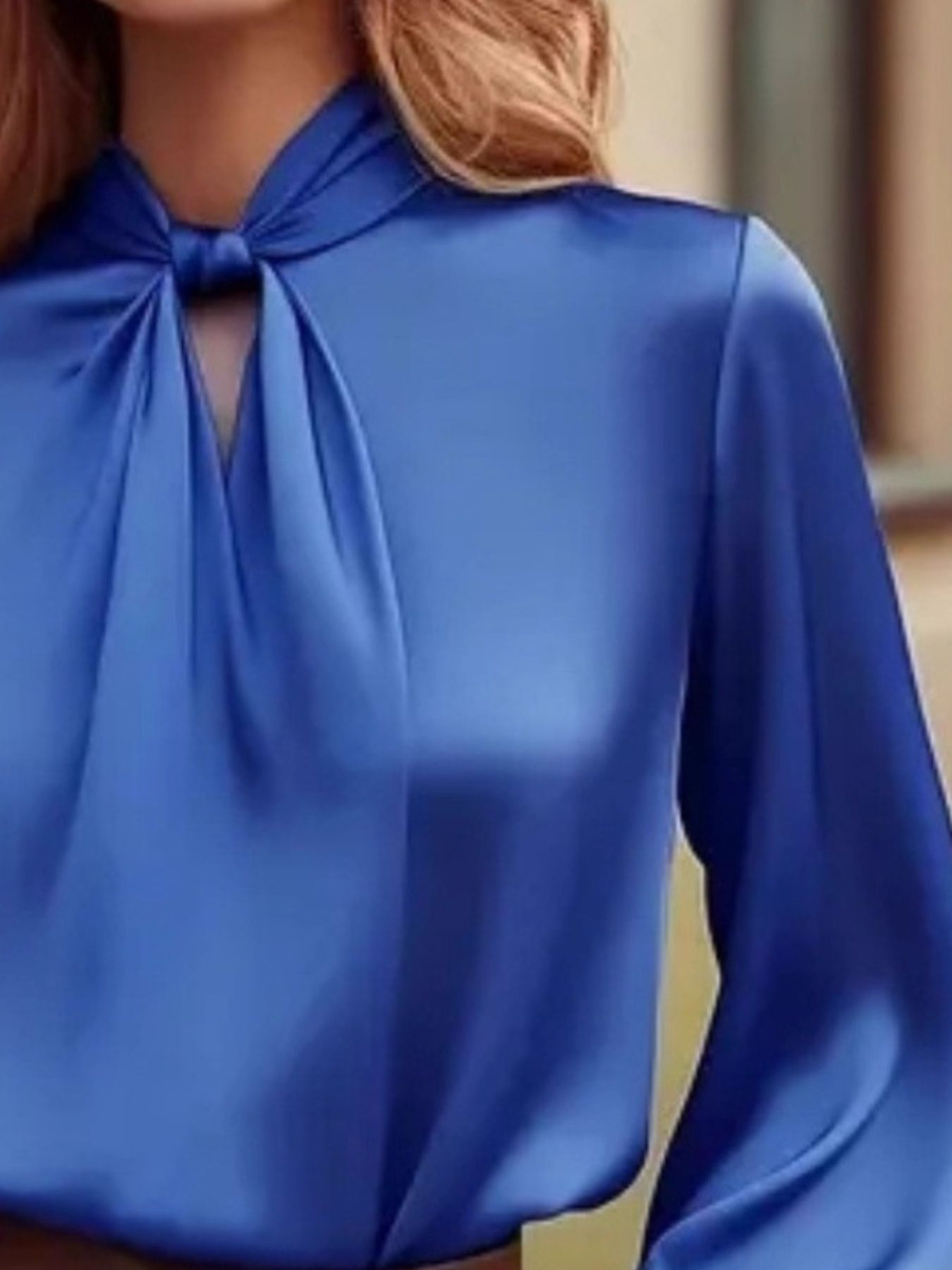 Satin Cutout Front Blouse