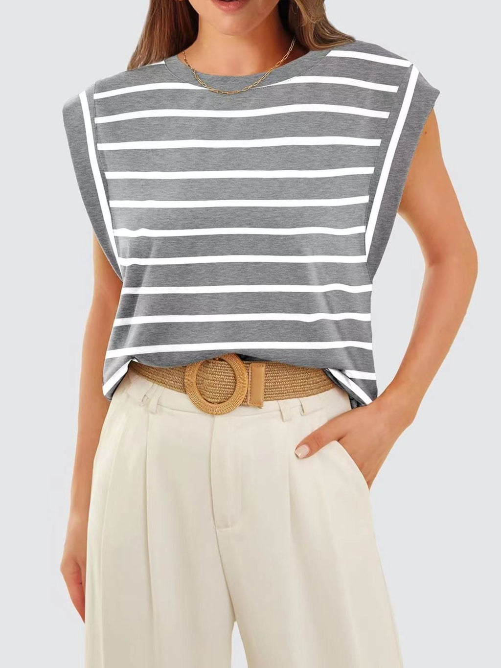 Striped Round Neck Tank