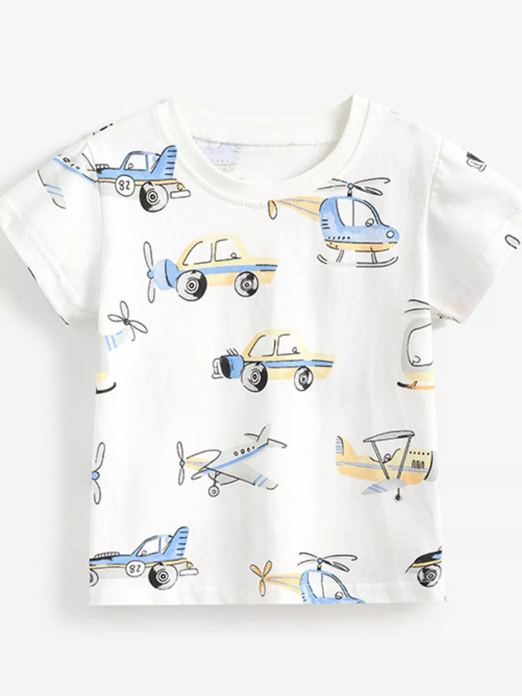 Children's Vehicle Print Cotton T-Shirt