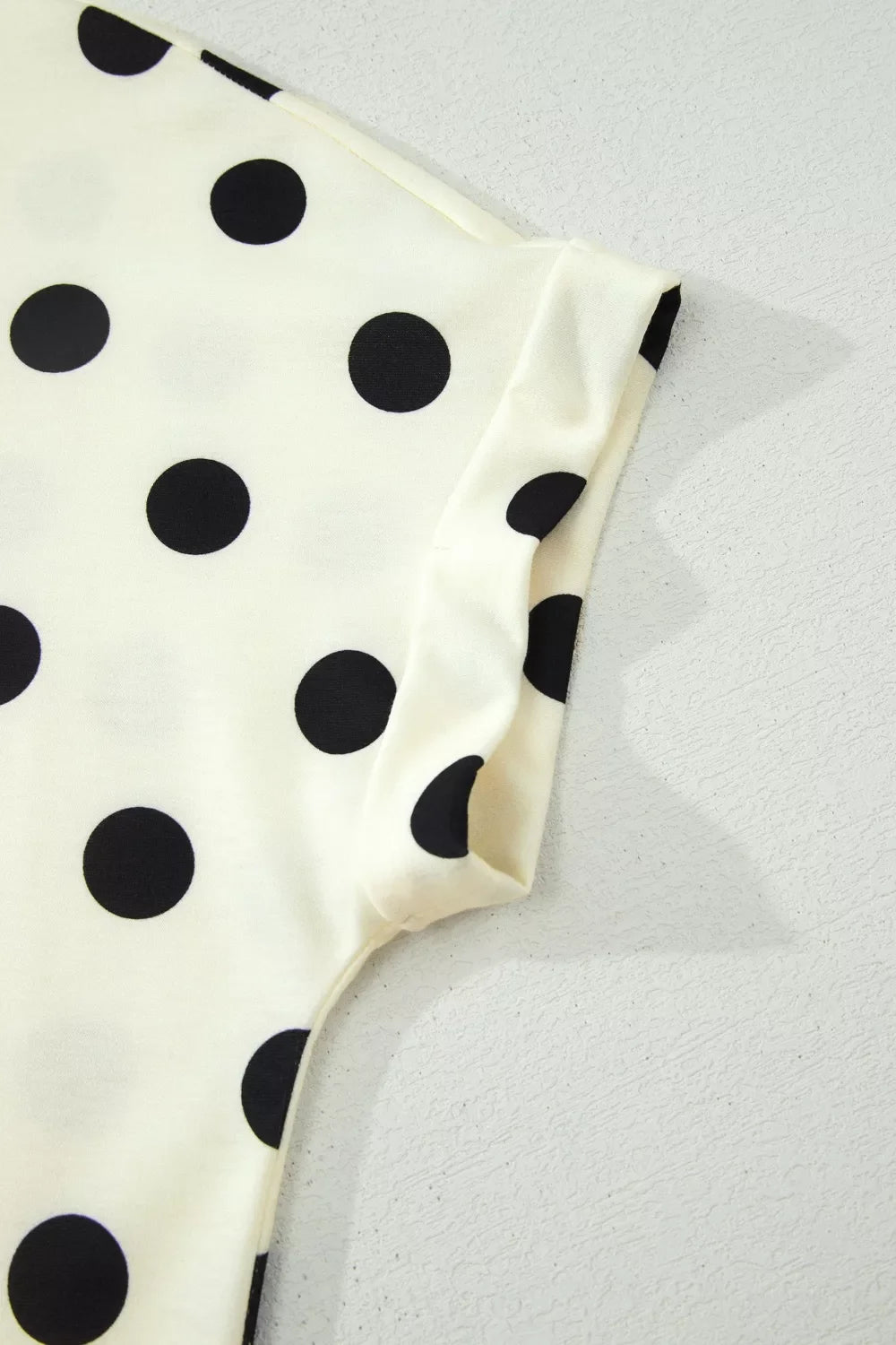 Polka Dot Print High Neck Dolman Top