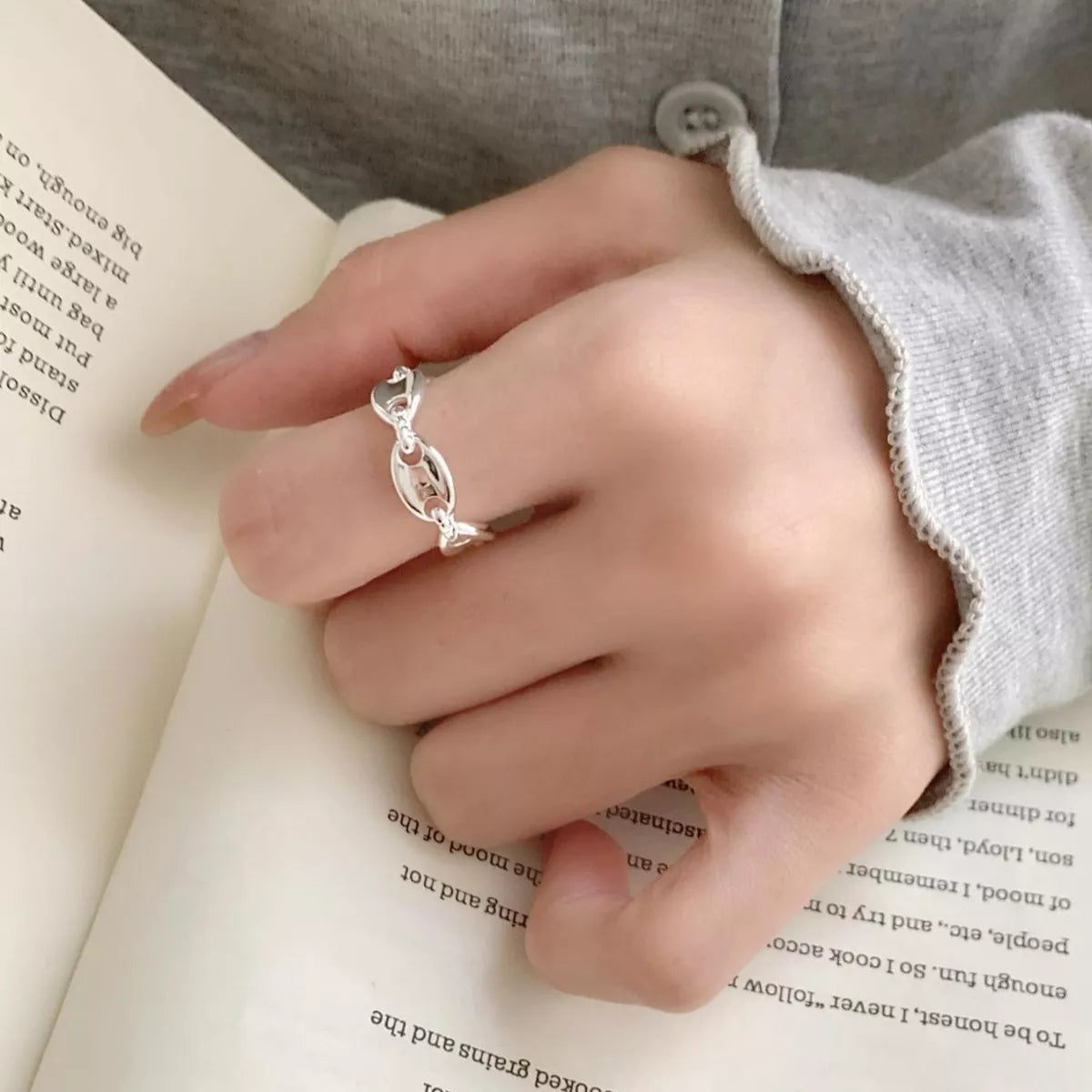 925 Sterling Silver Pig's Snout Ring
