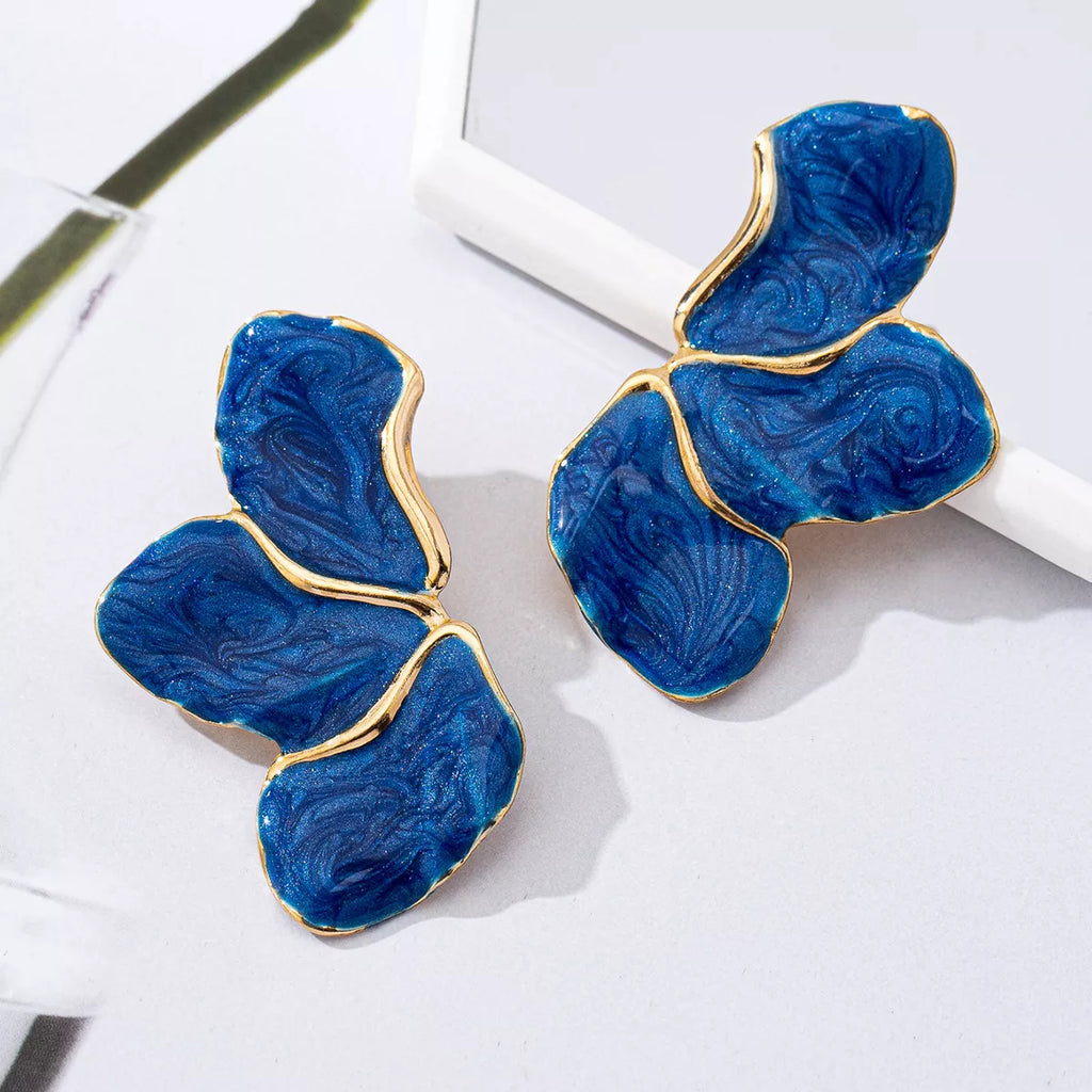 18K Gold-Plated Alloy Resin Drop Earrings