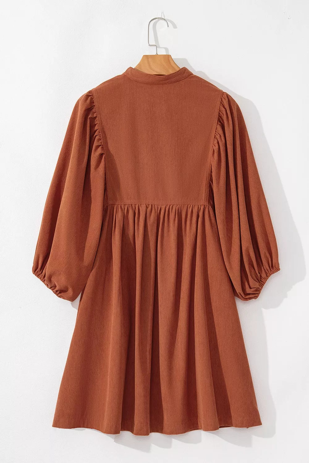 Corduroy Button-Down Babydoll Dress